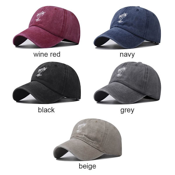 Justerbar retro basebollkeps för utomhussporter, sliten keps, solhatt, kokosnötsbroderi Wine website No,