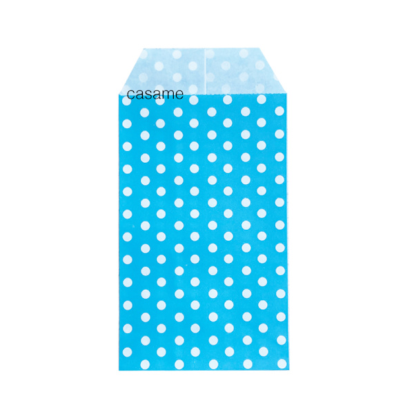 50 små påsar, mini prickar kraftpapperspåsar, bröllopsfest inbjudningskort, presentpåsar Light blue spots No,