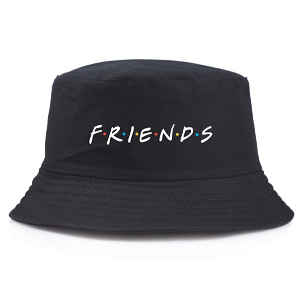 Utomhus fiskehatt, fiskarhatt, hinkhatt, broderad vän, sommar black No,