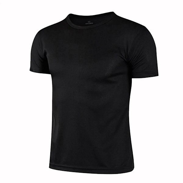 Herr kortärmad T-shirt, andningsbar snabbtorkande sport T-shirt för löpning, sommar orange L