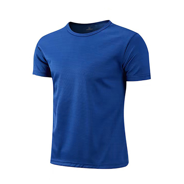 Herr kortärmad T-shirt, andningsbar snabbtorkande sport T-shirt för löpning, sommar blue XL Company