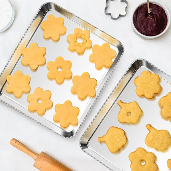 Minibricka för ugn i rostfritt stål, rektangulär bricka för tårta No, No,