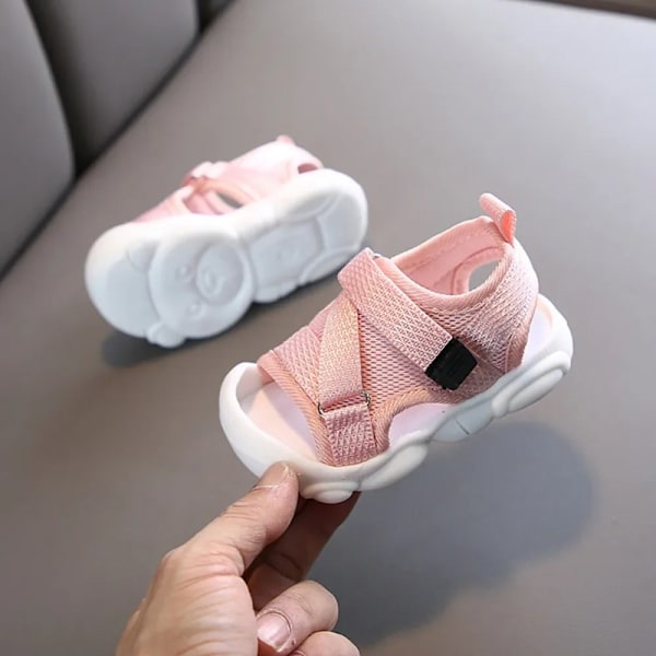 Flicksandaler för flickor, baby röda tygsneakers, sommar SYJ035 gray CN24 insole 15.5 cm