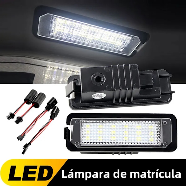LED-belysning för registreringsskylt, Volkswagen GTI Golf 4 5 6 7 MK4 MK5 MK6 MK7 Passat B7 CC EOS Scirocco Beetle tillbehör, 2 stycken 2PCS white LED No,