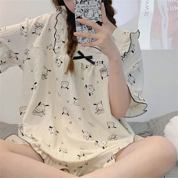 Kawaii Sanrio Pochacco pyjamas, hemmaplagg, söta Kuromi pyjamas, sommar, nya B2 XL Company