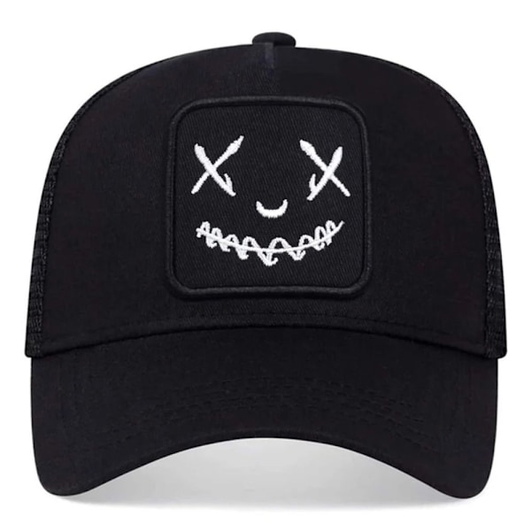 Justerbar broderad basebollkeps för utomhussporter, smiley solhatt, hiphop, bomull, ryggsäck, vår och sommar yellow No,