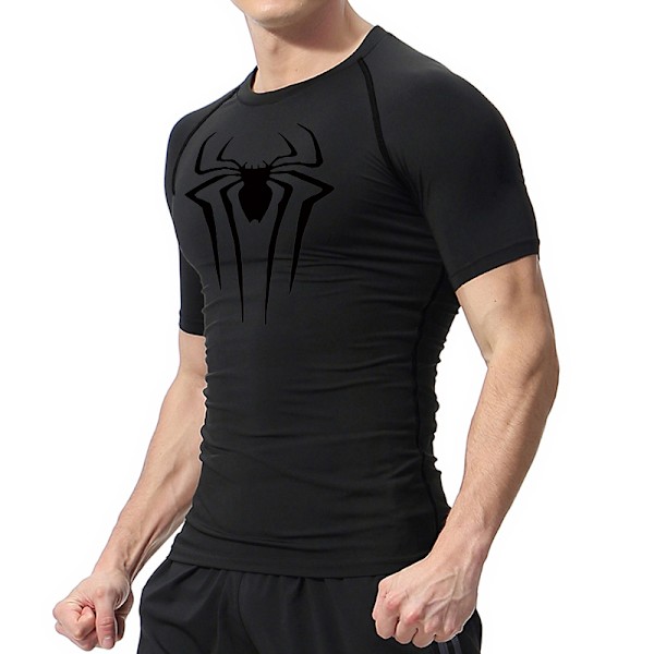 Kompressionslinne för män med spindeltryck, gymträning kortärmad underkläder, snabbtorkande White 1 XL Company