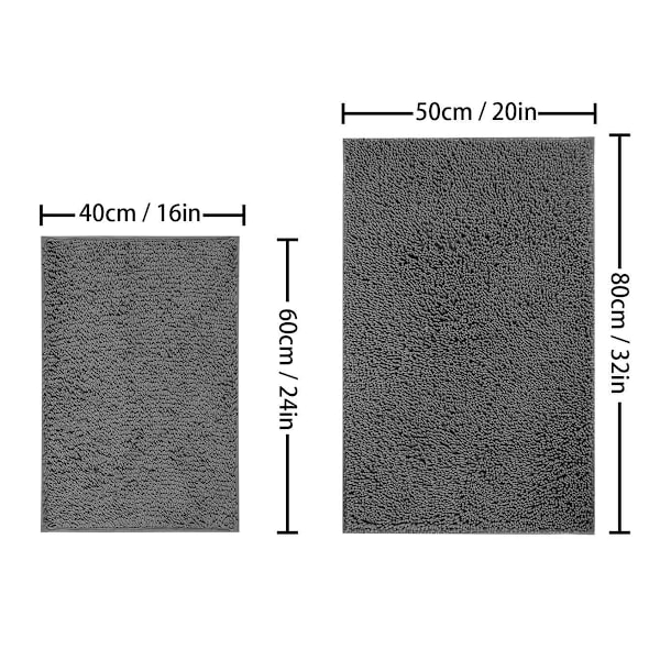 Mjuk halkfri ultrafin fiber plysch badrumsmatta, tvättbar, idealisk för badkar och duschar Dark gray 400mmx600mm