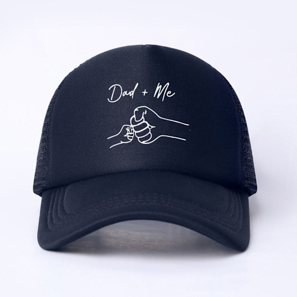 Retro DAD+ME basebollkeps, andningsbar justerbar broderad mesh solhatt, hiphop solhatt, trendig black No,