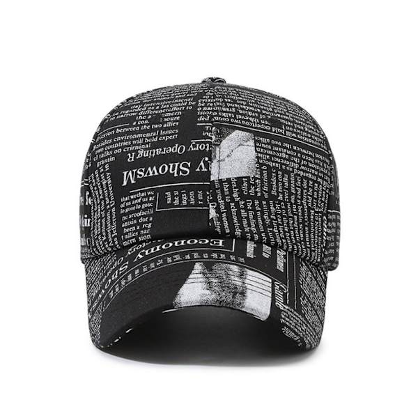 Graverade basebollkepsar för män och kvinnor, andningsbara solskyddskepsar, justerbara, hip-hop-stil, neutrala black No,