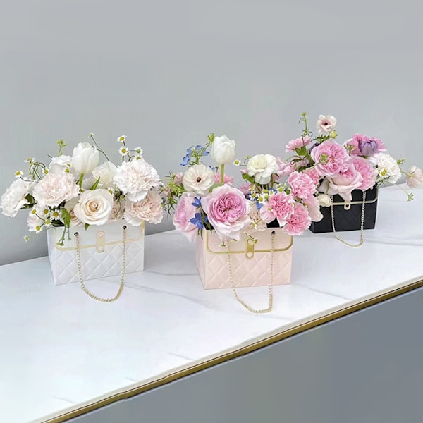 Praktiska presentpåsar i papper, blomlådor, praktiska korgar, bröllopsfester, Alla hjärtans dag-presenter, förvaring av rosor, födelsedagar 1 No,