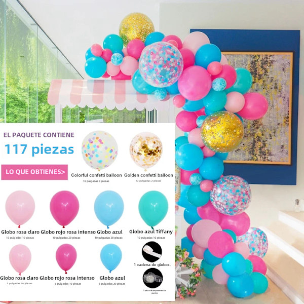 Tropisk hawaiiansk ballongkrans bågsats, bröllop födelsedag ballong, rosa flamingo, hawaiiansk sommarfestdekoration, babyshower H6001-18 type No,