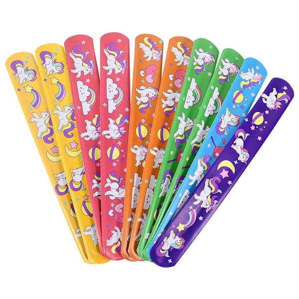 10 Enhörningsteckningar, knackande ringar, flickdjur tema, ett års födelsedagsfestdekoration, barns leksaker, sjöjungfru dinosaurie knackande armband Unicorn 1 No,