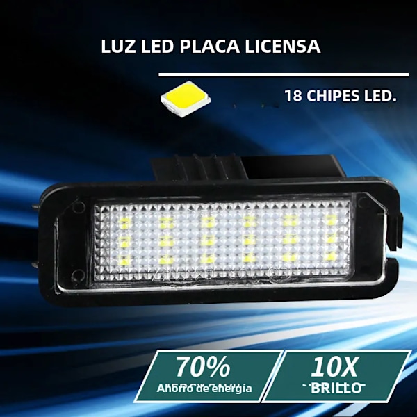 LED-belysning för registreringsskylt, Volkswagen GTI Golf 4 5 6 7 MK4 MK5 MK6 MK7 Passat B7 CC EOS Scirocco Beetle tillbehör, 2 stycken 2PCS white LED No,