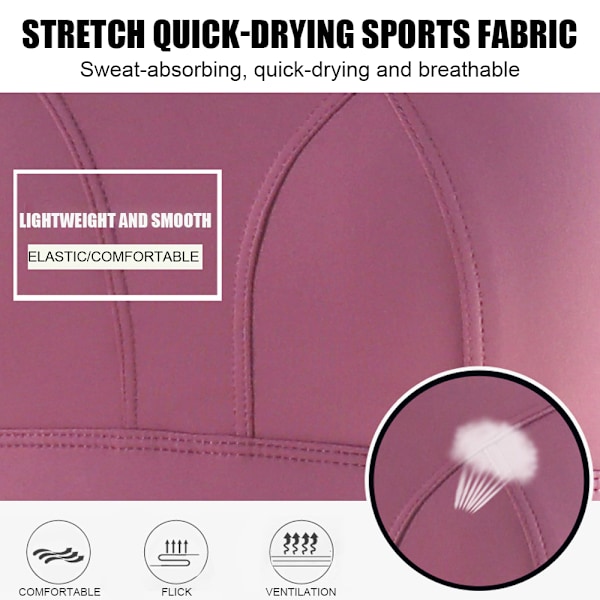 Mjukt vadderade sportunderkläder för kvinnor, löpar-T-shirt, sportträning, yogaväst Rose Red rice