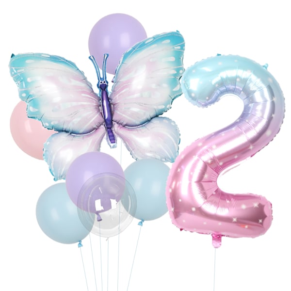 Stjärnhimmel Helium Ballong 40 tum Fjärilsdesign 20230905A01-4 No,