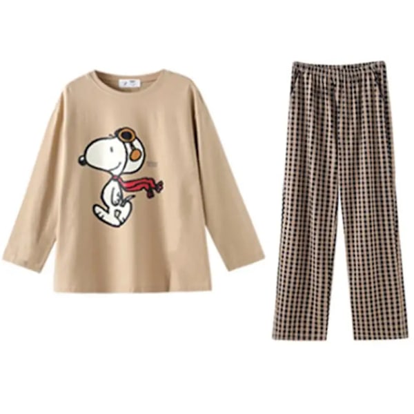 Minio Snoopy damkläder, långärmad tecknad nattskjorta, är ett idealiskt val för födelsedagspresenter, vår och höst Snoopy L
