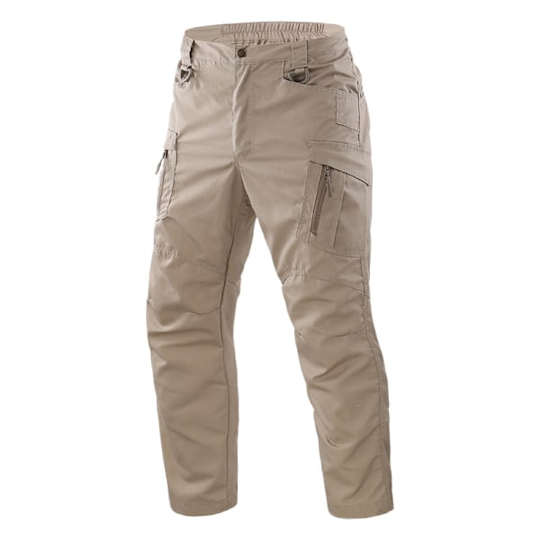 Urban byxor för män, icke-standard träningskläder, slitstarka, vattentäta, multi-ficka, snabbtorkande Khaki 1 EU: 4XL