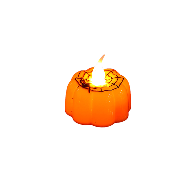 Halloweenpumpor med LED-ljus, elektroniska ljus, miljödekoration, 10-pack spider web 4.8*4.8*4.3cm