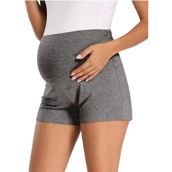 Vår, sommar, enkel, enfärgad, start, mammakläder shorts Grey-2 L