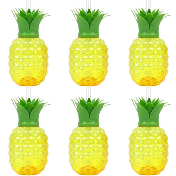 Sommar Ananas och Kokos Nötdryck Kopp 6/10 jordgubbsformad, perfekt för mors dag, bröllop, strandfester DIY festdekoration 6 CUPS-B No,