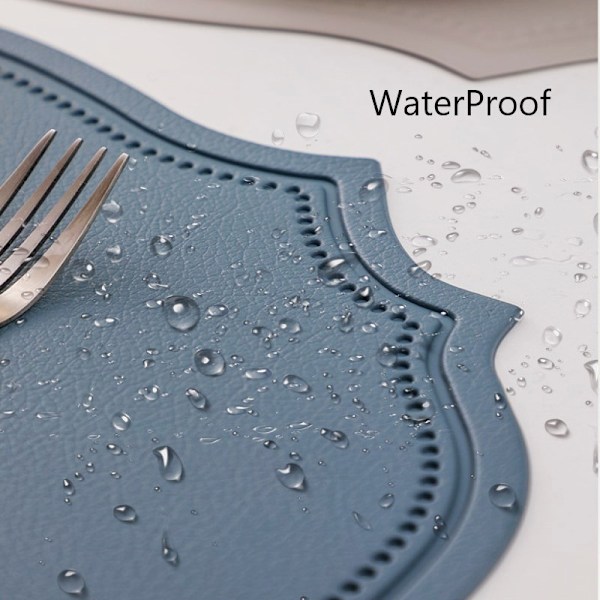 Nordisk ekologisk flerfärgad heminredning och bordsskydd med svart PU-läderduk Inyahome-förpackning Frost again 4 pieces