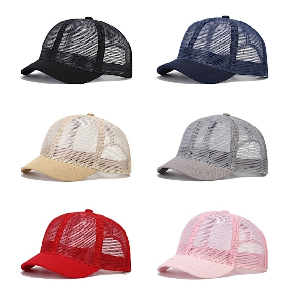 Herr full net baseball keps, casual kort ving keps, snabbtorkande, smal solskydd, enfärgad white No,