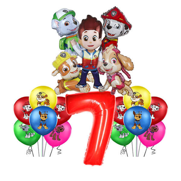 Barnkalasfestleksak Aluminium Paw Patrol Ryder Ballongset 3 No,