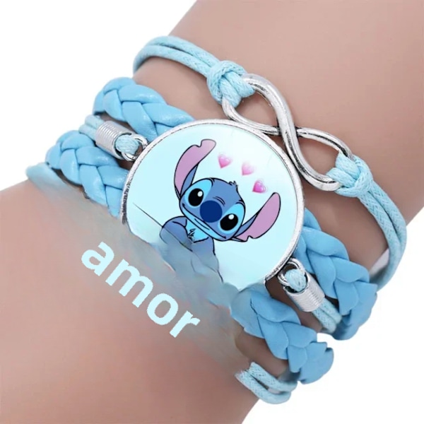 Lilo & Stitch barnanimerade karaktär, Kawaii tryckt armband, julklapp, en bit 5 No,
