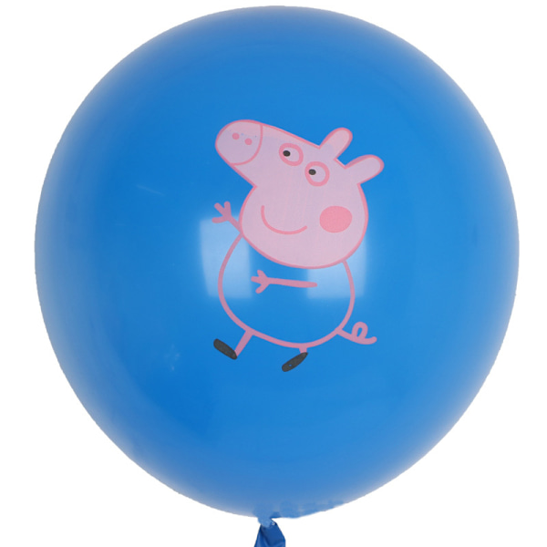 Peppa Pig latexballonger för barn, George Pig födelsedagsfestdekorationer, 12 stycken, tecknade födelsedagsartiklar 20230610A01-2 No,