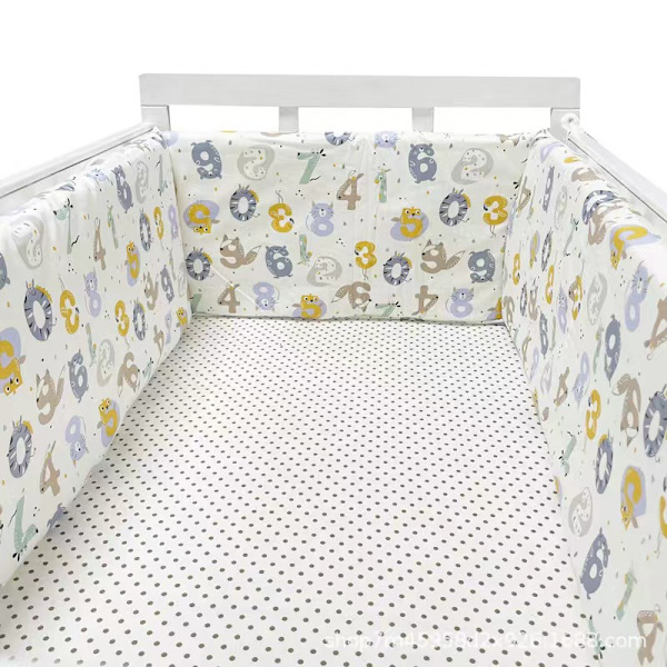 Nordic Star spjälsäng, tjock stötfångare, blixtlåsförsedd design, endelssäng, skyddspad för spjälsäng, 200x30 cm kudde On the 30th No,