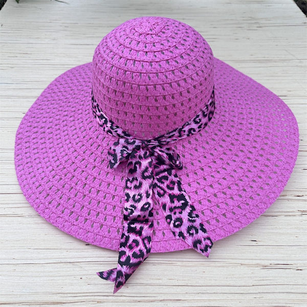 Kvinnors bredbrättade hatt, hopfällbar strandhatt, UV-skydd, parasoll, fågel, band, kupol, stort taktyg, sommar Pink No,