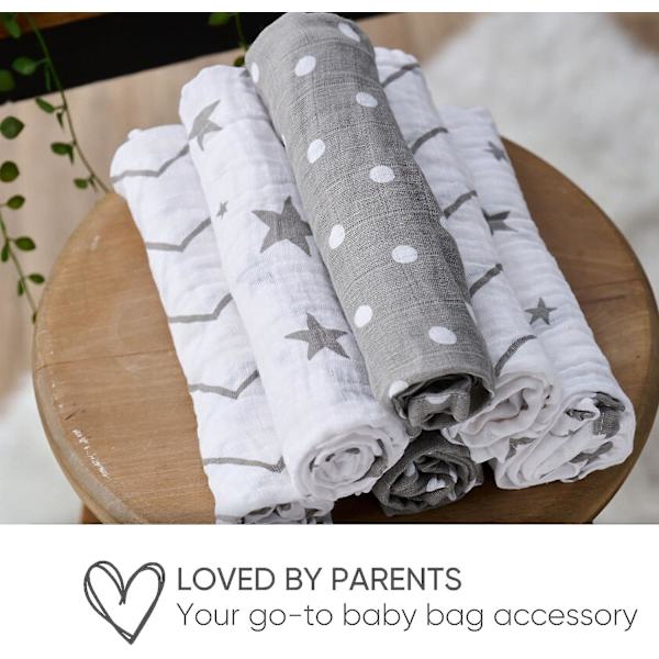 Babytrasa, chiffong, 6-pack, babyhandduk och badtrasa, mjuk chiffong för spädbarn No, No,