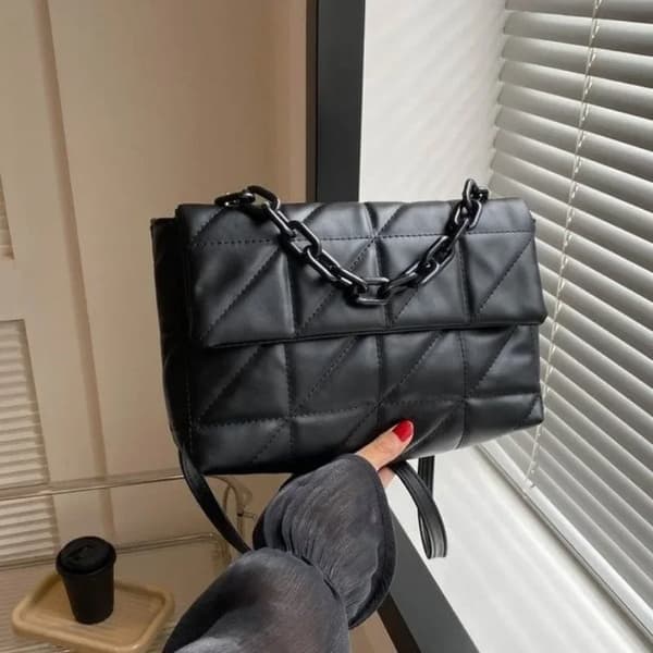 Höst och vinter crossbody-väska, axelkedja white No,
