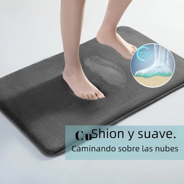 Superabsorberande matta för badrum, mjuk viskoelastisk skum halkfri matta, idealisk för sovrum khaki No,