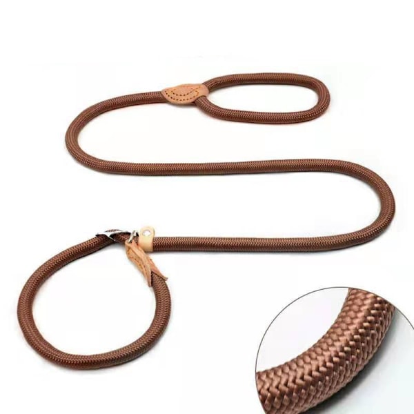 Antiglidrem för hund, koppel med hög hållfasthet, vävt koppel, justerbart båghalsband, träningskoppel för medelstora till stora hundar Coffee 1.0x150 centimeters