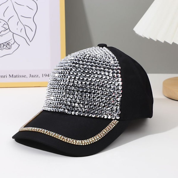 Justerbara strass baseballkepsar för kvinnor och flickor, lyxiga bomullsbaseballkepsar för utomhussporter, glitterkepsar yellow No,