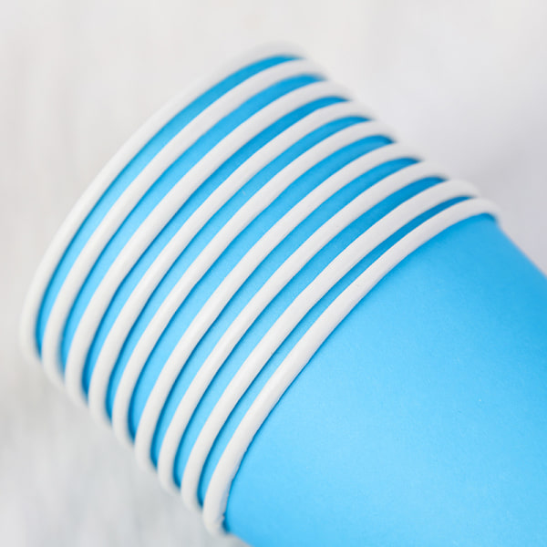Engångsmuggar av tjockt papper, engångsbestick för bröllop, födelsedagsfester och helgdagar, 10 stycken, 9 uns, 250 milliliter blue No,
