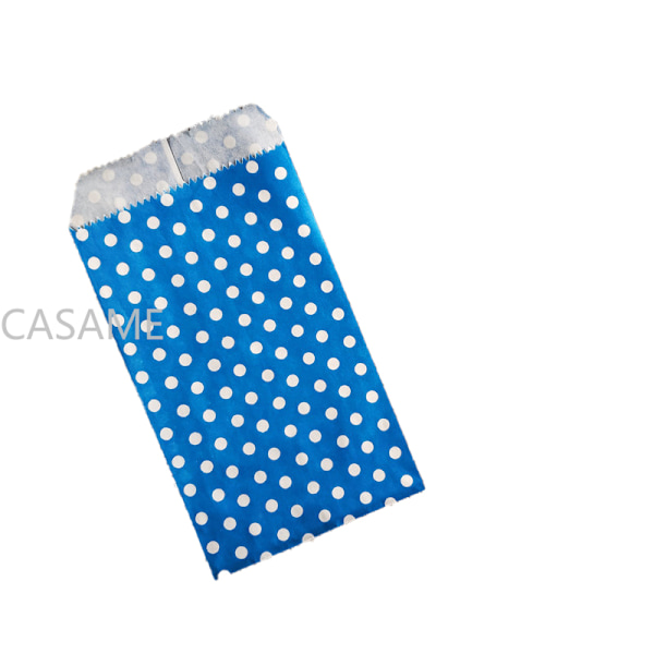50 små påsar, minipunkter i kraftpapper, bröllopsinbjudningskort, presentpåsar i papper Royal Blue Dot No,