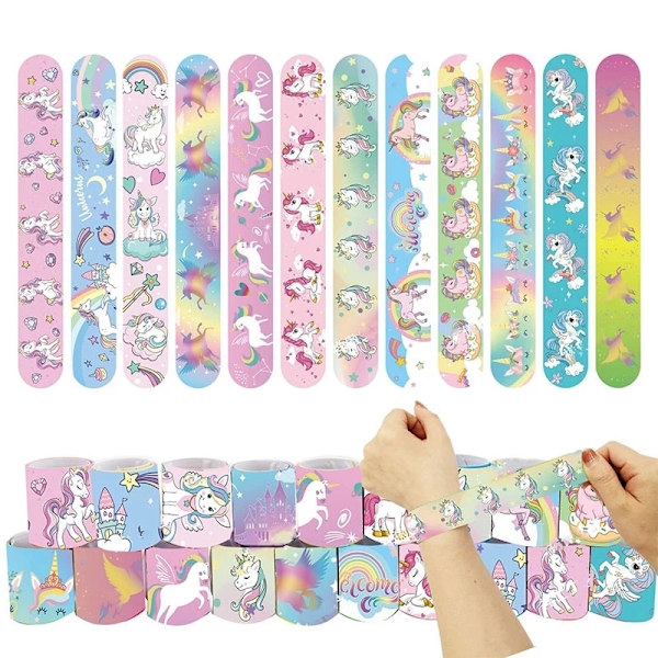 10 Enhörningsteckningar, Tappande Ringar, Flickdjurstema, Dekoration för Ettårsfest, Barns Leksaker, Sjöjungfru Dinosaurie Tappande Armband Unicorn 3 No,