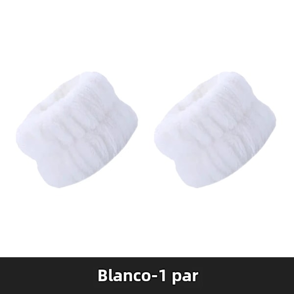 Tvätta handleder med mjuka mikrofiberband, ansiktshandledsskydd, absorberande, fuktbeständiga White -1 pair No,