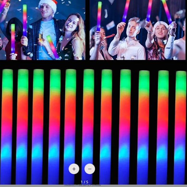 RGB-färg LED-ljusstav, ljus skumstav, animationsrör, jul, födelsedag, bröllop, Halloween-festtillbehör, 5 stycken 5 pieces No,