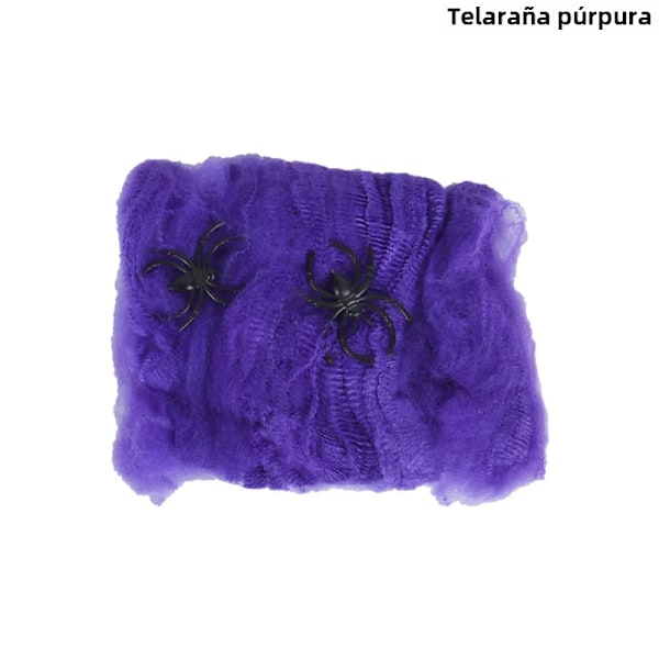 Konstsjälspindlar för Halloween-dekorationer, elastiska spindelnät för barer, hemsökta husscenrekvisita Style C 20 grams