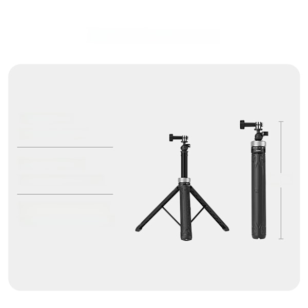 Telesin - 360° roterbart hopfällbart stativ, Gopro Hero 12, 11, 10, 9, 8, 7, 6, 5, Insta360, DJI Osmo Action 1,5 meter selfie-stick Selfie stick No,