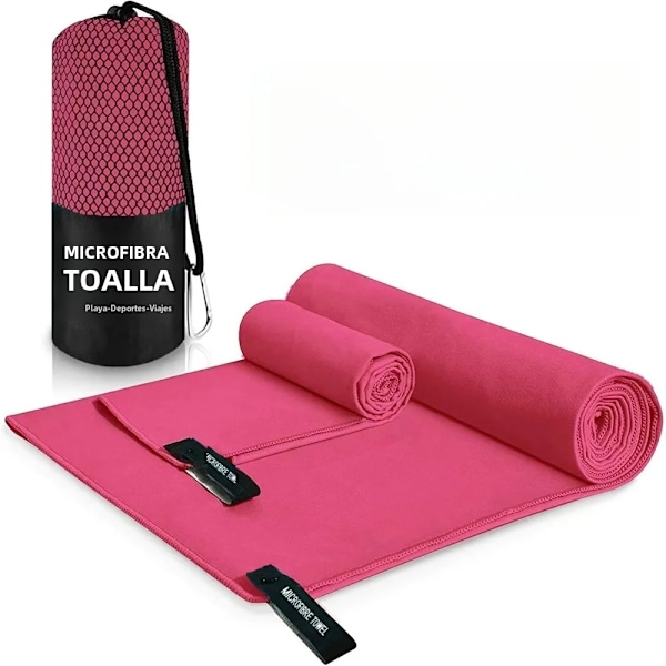 Två handgjorda hushållshanddukar i ultrafina fibrer med hög vattenabsorption, platt stil 2 pieces in red No,
