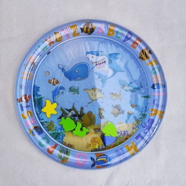 100cm stor spelrund babymatta uppblåsbar PVC-dyna med delfintryck 1 No,