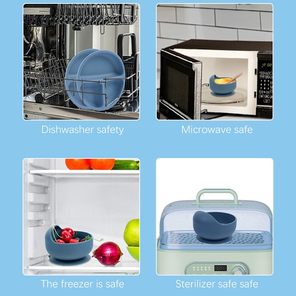 Barnbestickset med sugkopp, silikon babymatset med barnmatbestick No, No,