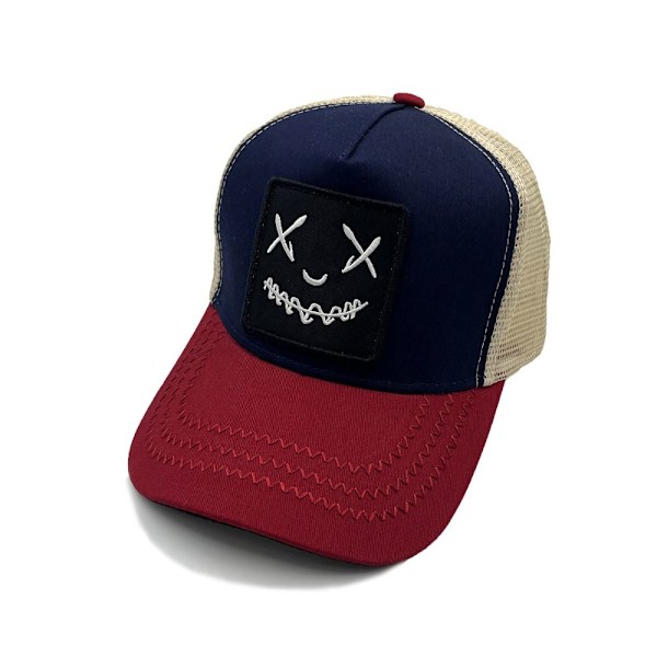 Justerbar broderad basebollkeps för utomhussporter, smiley solhatt, hiphop, bomull, ryggsäck, vår och sommar yellow No,