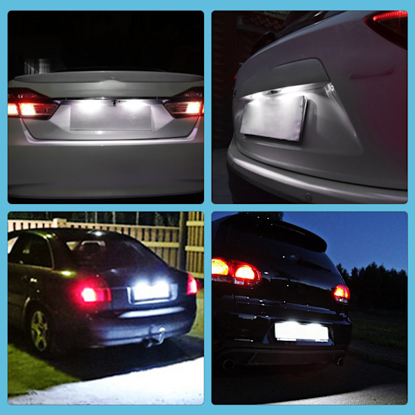 Volkswagen Passat CC LED-nummerplåtslampa med hög ljusstyrka, Volkswagen Golf 5 6 vattentät nummerplåtslampa, vattentäta biltillbehör white No,
