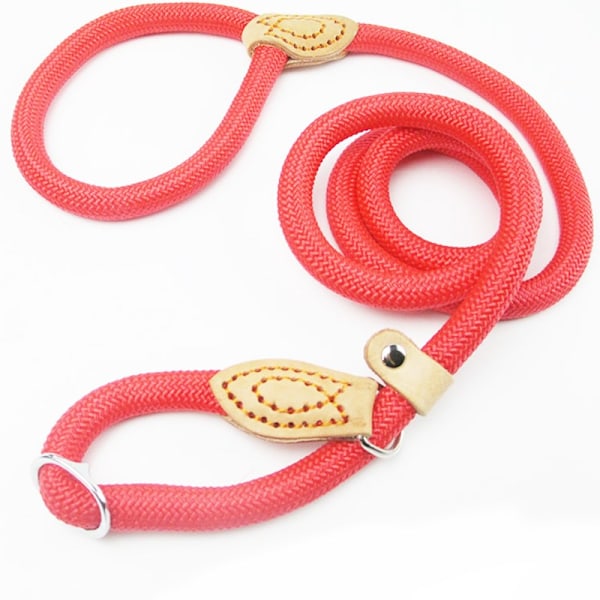 Antiglidrem för hund, koppel med hög hållfasthet, vävt koppel, justerbart båghalsband, träningskoppel för medelstora till stora hundar red 1.2x150 centimeters
